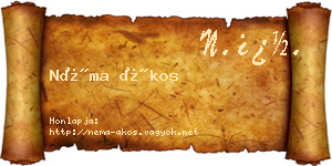 Néma Ákos névjegykártya